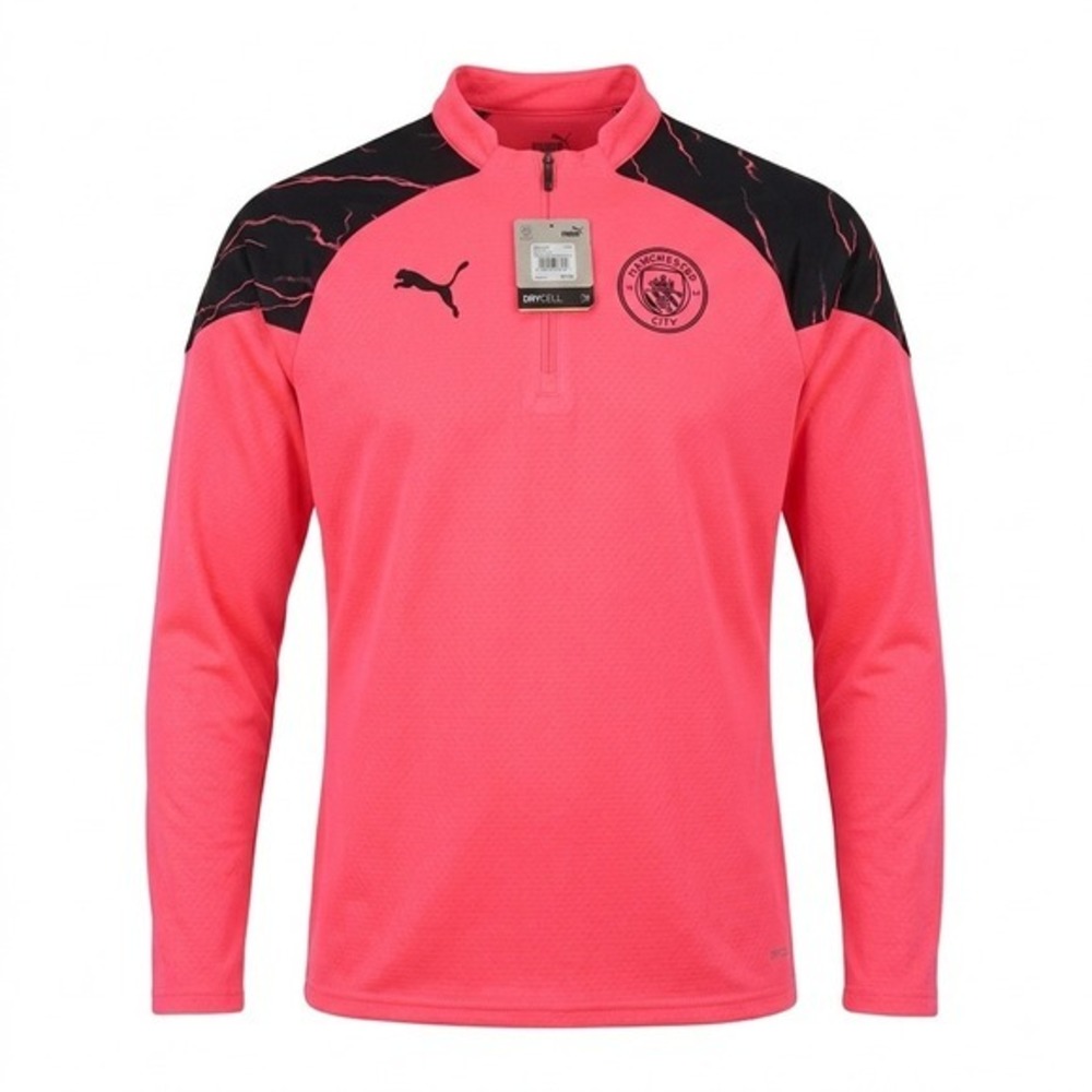 PUMA Manchester City FC Mens Soccer Training Top Quarter Zip Pink Large NWT